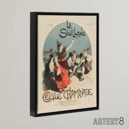 "Artery8 Overture Cover for Woman from Seville Steinlen Framed Canvas Wall Art - Size: W12"" x H16""" - thumbnail 2