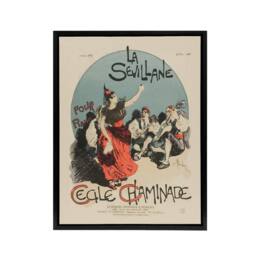 "Artery8 Overture Cover for Woman from Seville Steinlen Framed Canvas Wall Art - Size: W12"" x H16""" - thumbnail 1