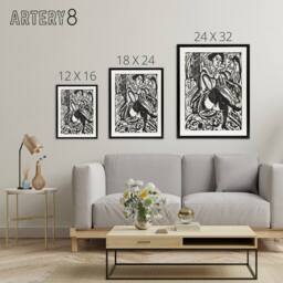 "Artery8 Woman Tying Her Shoe Ernst Ludwig Kirchner Black Framed Canvas Art in White - Size: W18"" x H24""" - thumbnail 4