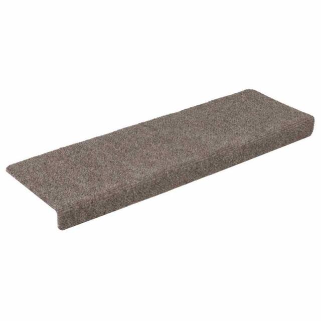 Berkfield Home Stair Mats 15 pcs Needle Punch 65x21x4 cm Cream in Taupe - Size: Medium - image 1