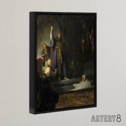 "Artery8 The Raising of Lazarus Rembrandt van Rijn Framed Canvas Wall Art Print - Size: W12"" x H16""" - thumbnail 2