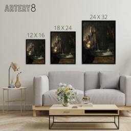 "Artery8 The Raising of Lazarus Rembrandt van Rijn Framed Canvas Wall Art Print - Size: W12"" x H16""" - thumbnail 4