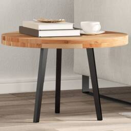 Berkfield Home Table Top Round √ò60x4 cm Solid Wood Acacia in Brown - Size: 60x4 cm - thumbnail 2