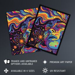"Artery8 Cosmic Trance Meditation Psychedelic Portrait Wall Art Print - Size: W24"" x H32""" - thumbnail 2