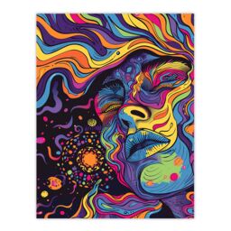 "Artery8 Cosmic Trance Meditation Psychedelic Portrait Wall Art Print - Size: W24"" x H32""" - thumbnail 1