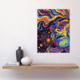 "Artery8 Cosmic Trance Meditation Psychedelic Portrait Wall Art Print - Size: W24"" x H32""" - thumbnail 4