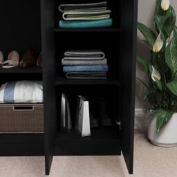 HD Designs Riano 3 Door Wardrobe Storage Organizer in Black - thumbnail 8