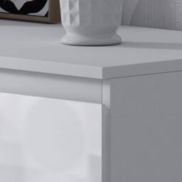 FLAVORA 8 Drawer White Gloss Chest of Drawers Large Modern Bedroom No Handle - Size: 100 cm x 15 cm - thumbnail 5