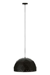Orsina Medium White Dome Pendant Light, Geometric White Steel Ceiling Light With Clean Finish, Hanging Pendant Lamp in Black
