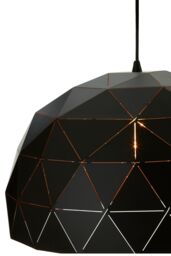 Orsina Medium White Dome Pendant Light, Geometric White Steel Ceiling Light With Clean Finish, Hanging Pendant Lamp in Black - thumbnail 4
