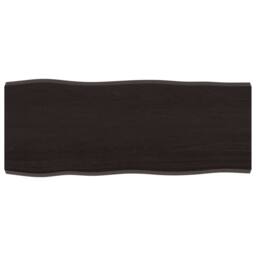 Berkfield Home Table Top Dark Grey 100x40x(2-4) cm Treated Solid Wood Live Edge in Dark Brown - thumbnail 3