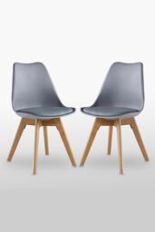 Life Interiors 'Round Lorenzo' Dining Set with a Table & Chairs Set of 2 in Grey - thumbnail 3