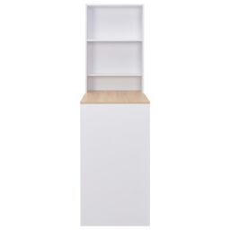 Berkfield Home Bar Table with Cabinet White 115x59x200 cm - Size: 115 x 59 x 200 cm - thumbnail 3