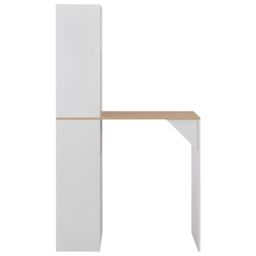 Berkfield Home Bar Table with Cabinet White 115x59x200 cm - Size: 115 x 59 x 200 cm - thumbnail 2