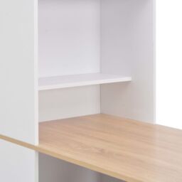 Berkfield Home Bar Table with Cabinet White 115x59x200 cm - Size: 115 x 59 x 200 cm - thumbnail 5