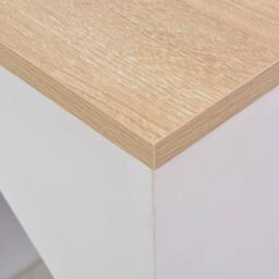 Berkfield Home Bar Table with Cabinet White 115x59x200 cm - Size: 115 x 59 x 200 cm - thumbnail 4