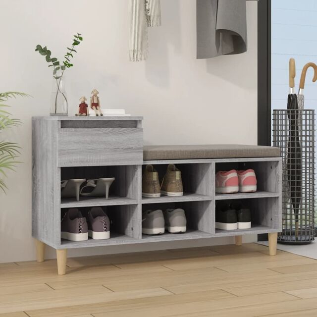Berkfield Home Shoe Cabinet Grey Sonoma 102x36x60 cm Engineered Wood - Size: 102 x 36 x 60 cm - image 1