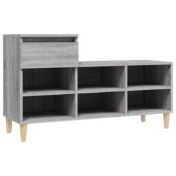 Berkfield Home Shoe Cabinet Grey Sonoma 102x36x60 cm Engineered Wood - Size: 102 x 36 x 60 cm - thumbnail 2