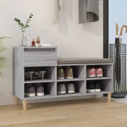 Berkfield Home Shoe Cabinet Grey Sonoma 102x36x60 cm Engineered Wood - Size: 102 x 36 x 60 cm - thumbnail 1
