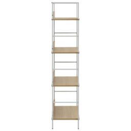 Berkfield Home 4-Layer Book Shelf Oak 60x27.6x124.5 cm Engineered Wood in Brown - thumbnail 4