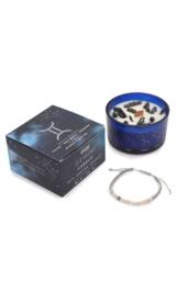 KDMD Gemini Zodiac Crystal Candle & Gemstone Bracelet Set, Tigers Eye in Blue - thumbnail 2