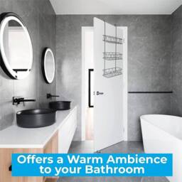 Nordara 3 Tier No Drill Metal Shower Caddy Non-Rusting Wall Mount Bathroom in Grey - thumbnail 3