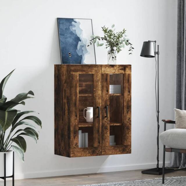 Berkfield Home Wall Mounted Cabinet Smoked Oak 69.5x34x90 cm in Brown - image 1