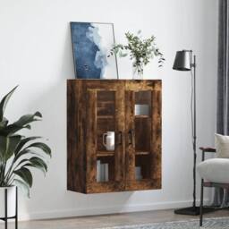 Berkfield Home Wall Mounted Cabinet Smoked Oak 69.5x34x90 cm in Brown