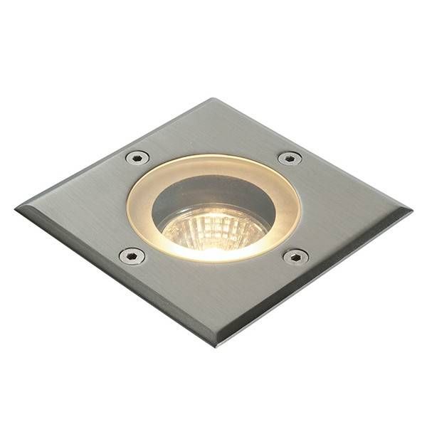 Netlighting Pillar 1 Light Outdoor Recessed Light Marine Grade Brushed Stainless Steel Glass IP65 GU10 in Grey - image 1