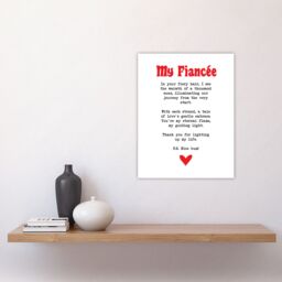 "Artery8 Love Poem Ginger Fiancée Romantic Funny Wall Art Print in White - Size: W18"" x H24""" - thumbnail 4