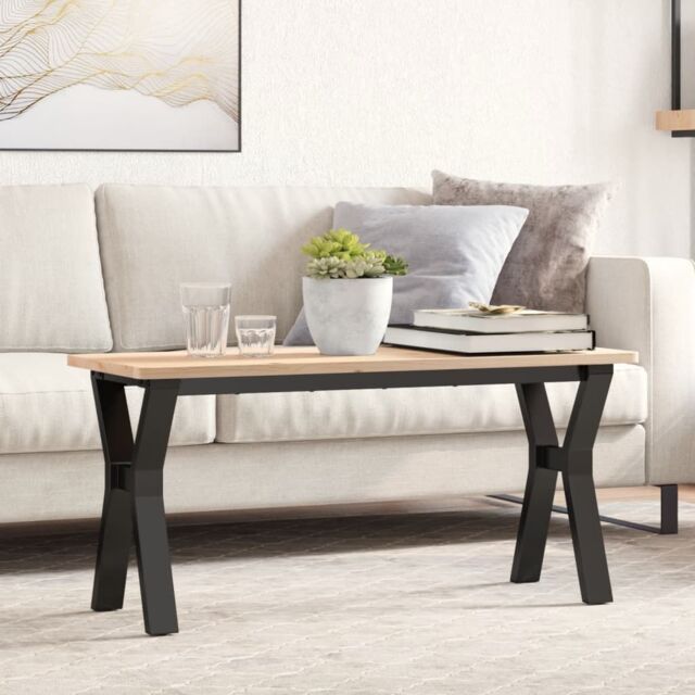 Berkfield Home Coffee Table Legs Y-Frame 90x30x43 cm Steel in Black - Size: 90 x 30 x 43 cm - image 1