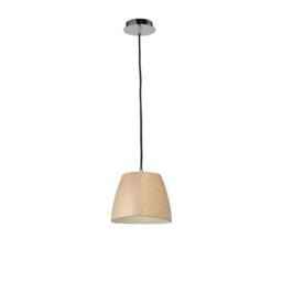 Netlighting Triangle Pendant Small 1 Light E27 BeechPolished Chrome in Light Brown