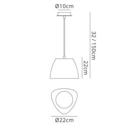 Netlighting Triangle Pendant Small 1 Light E27 BeechPolished Chrome in Light Brown - thumbnail 6