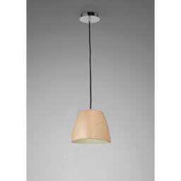 Netlighting Triangle Pendant Small 1 Light E27 BeechPolished Chrome in Light Brown - thumbnail 2