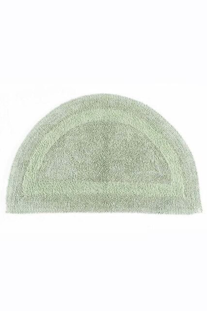 Homescapes Luxury Semi Circle Bath Mat Reversible 1600GSM 100% Cotton, 50 x 80cm in Pale Green - Size: 50 x 80 cm - image 1