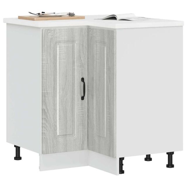 Berkfield Home Kitchen Corner Base Cabinet Kalmar Grey Sonoma Engineered Wood - image 1
