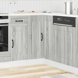 Berkfield Home Kitchen Corner Base Cabinet Kalmar Grey Sonoma Engineered Wood - thumbnail 3