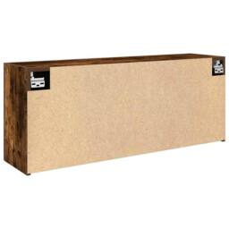 Berkfield Home Decorative Bathroom Wall Cabinet Smoked Oak 100x25x40 cm Engineer in Brown - Size: 100 x 25 x 40 cm - thumbnail 7