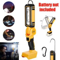 Hinsinc 140° Rotating Handheld Torch Cordless LED Work Light for Dewalt 18V 20V Battery in Yellow - thumbnail 3