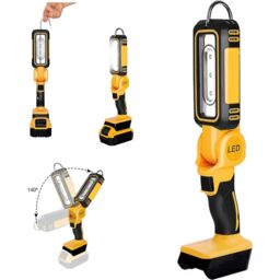 Hinsinc 140° Rotating Handheld Torch Cordless LED Work Light for Dewalt 18V 20V Battery in Yellow - thumbnail 4