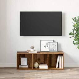 Berkfield Home TV Cabinet with Storage Old wood Engineered Wood in Brown - thumbnail 4