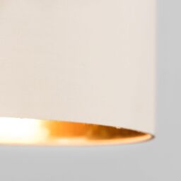 ValueLights Reni Beige with Metallic Gold Inner Easy Fit Drum Ceiling Lamp Shade - Size: Large - thumbnail 4
