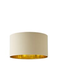 ValueLights Reni Beige with Metallic Gold Inner Easy Fit Drum Ceiling Lamp Shade - Size: Large - thumbnail 7