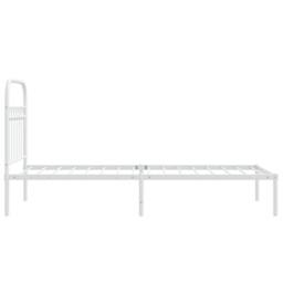 Berkfield Home Metal Bed Frame without Mattress with Headboard White 75x190cm - Size: 75x190 cm - thumbnail 5