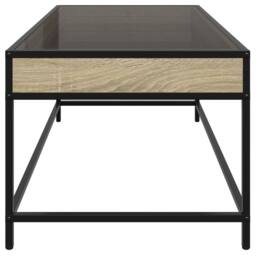 Berkfield Home Coffee Table with Infinity LED Sonoma Oak 90x50x41 cm in Brown - Size: 90 x 50 x 41 cm - thumbnail 7