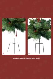 Living and Home Pack of 2 Artificial Christmas Tree Urn Filler Decoration in Green - thumbnail 4
