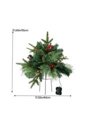 Living and Home Pack of 2 Artificial Christmas Tree Urn Filler Decoration in Green - thumbnail 6