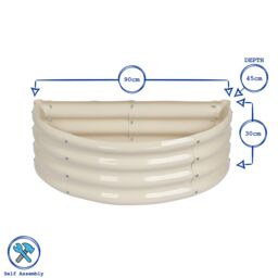 Harbour Housewares Raised Garden Beds - 2x Semi-Circle Bottomless Galvanised Steel Planter 90 x 45cm in Black - Size: 90 x 45 cm - thumbnail 7