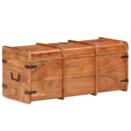 Berkfield Home Storage Chest 90x40x40 cm Solid Acacia Wood in Brown - Size: 90 x 40 x 40 cm - thumbnail 5