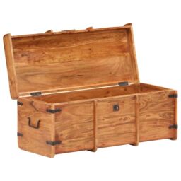 Berkfield Home Storage Chest 90x40x40 cm Solid Acacia Wood in Brown - Size: 90 x 40 x 40 cm - thumbnail 2